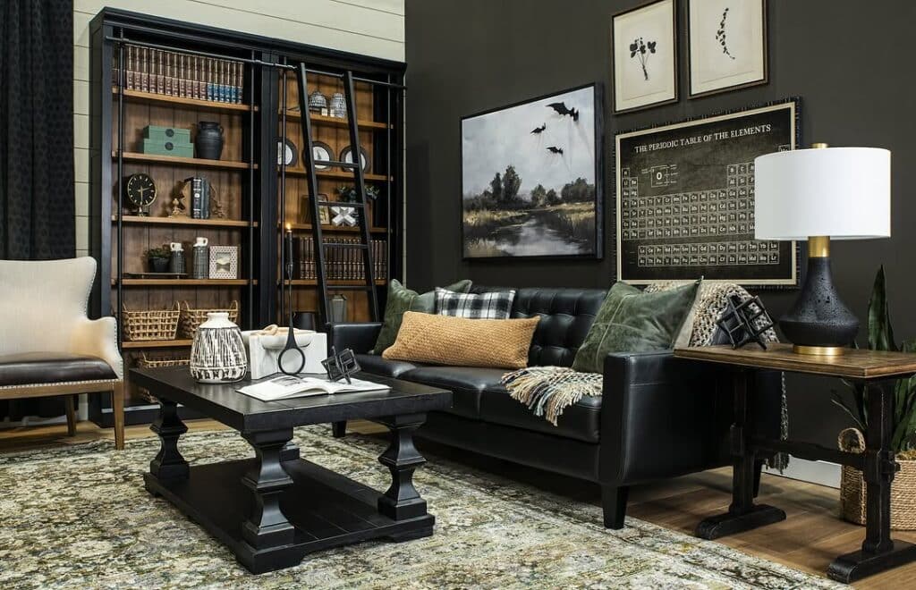 Dark Leather Library Style