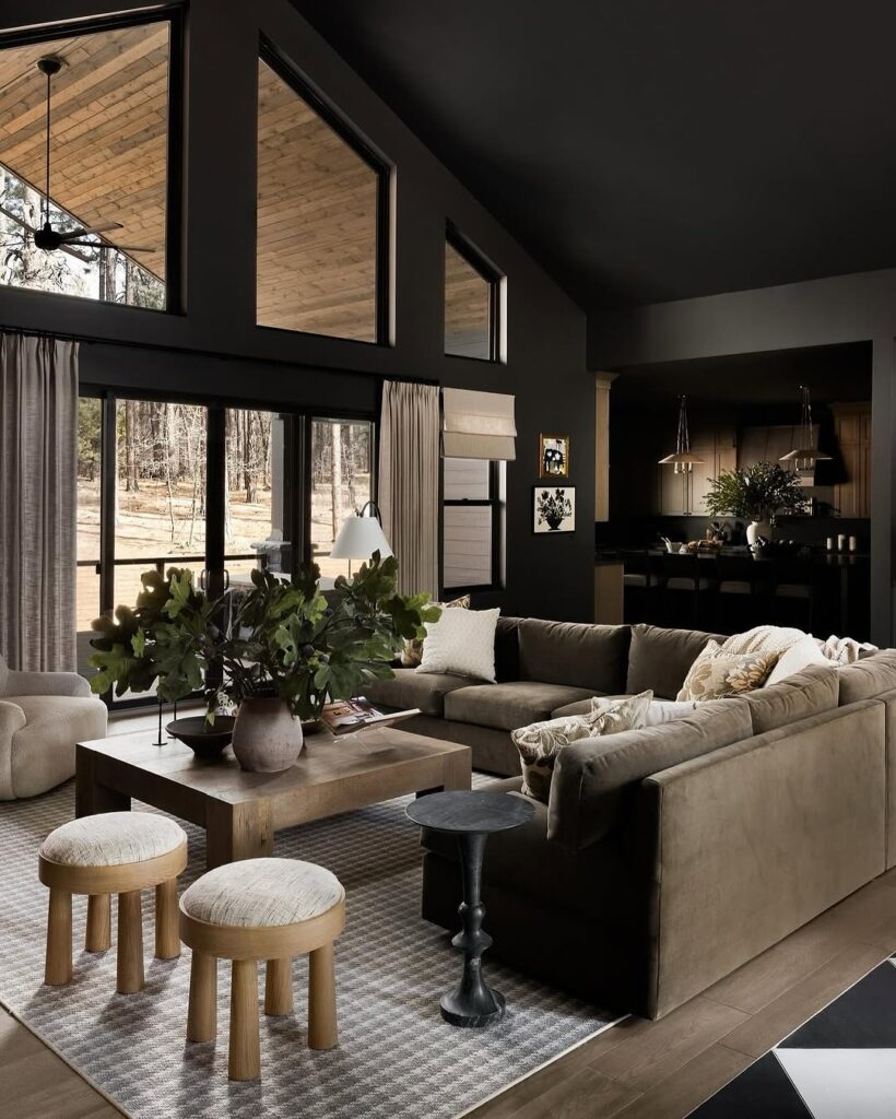 Earthy Materials in a Dark Timber Retreat