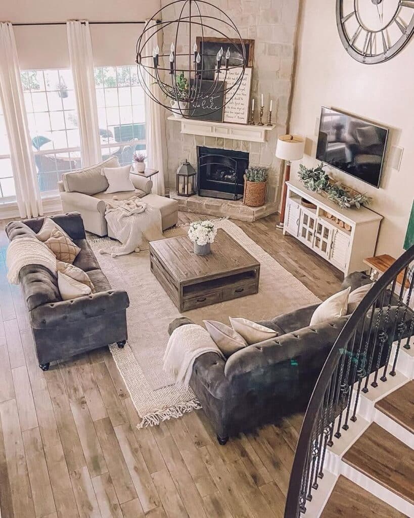 Elegant Rustic Farmhouse Lounge