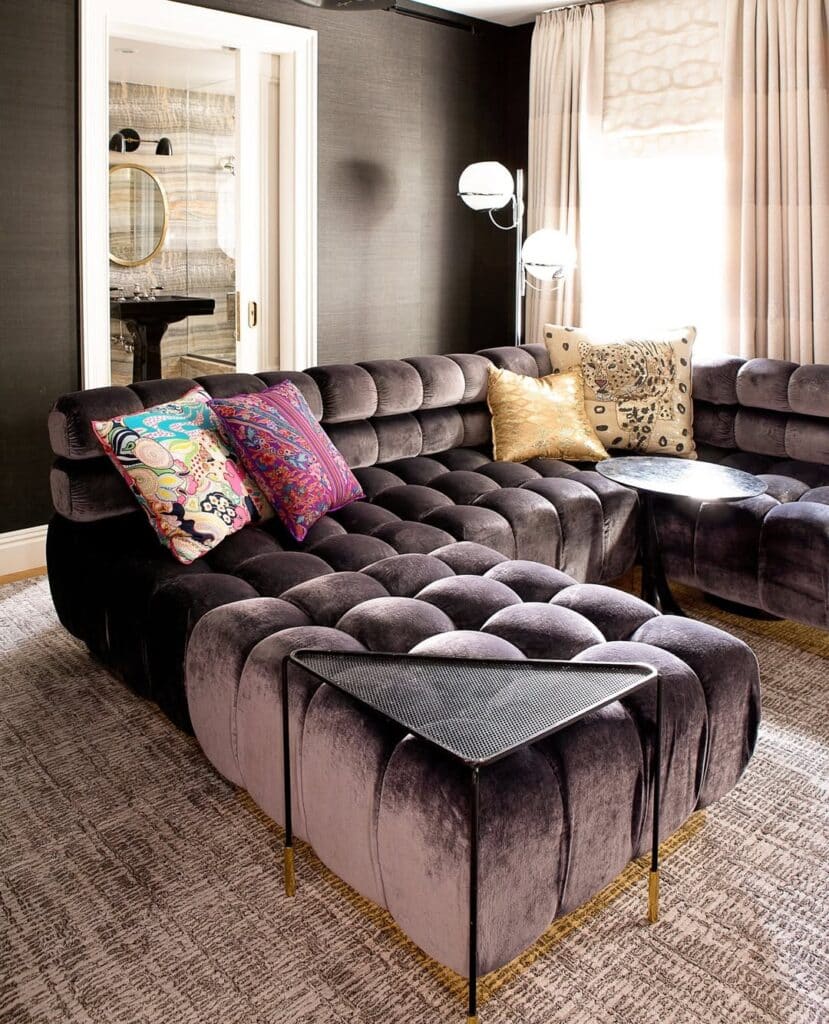 Jewel Tone Plush Velvet Living Room