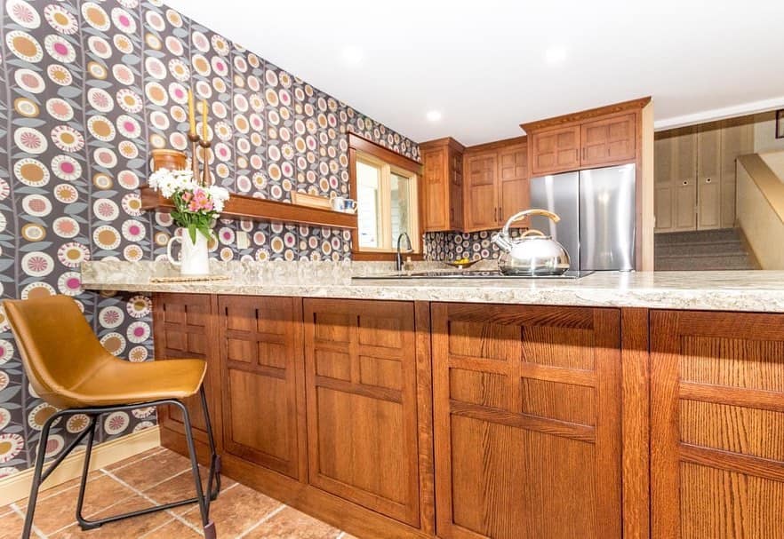 Mid-Century Mission Red Oak Cabinetry