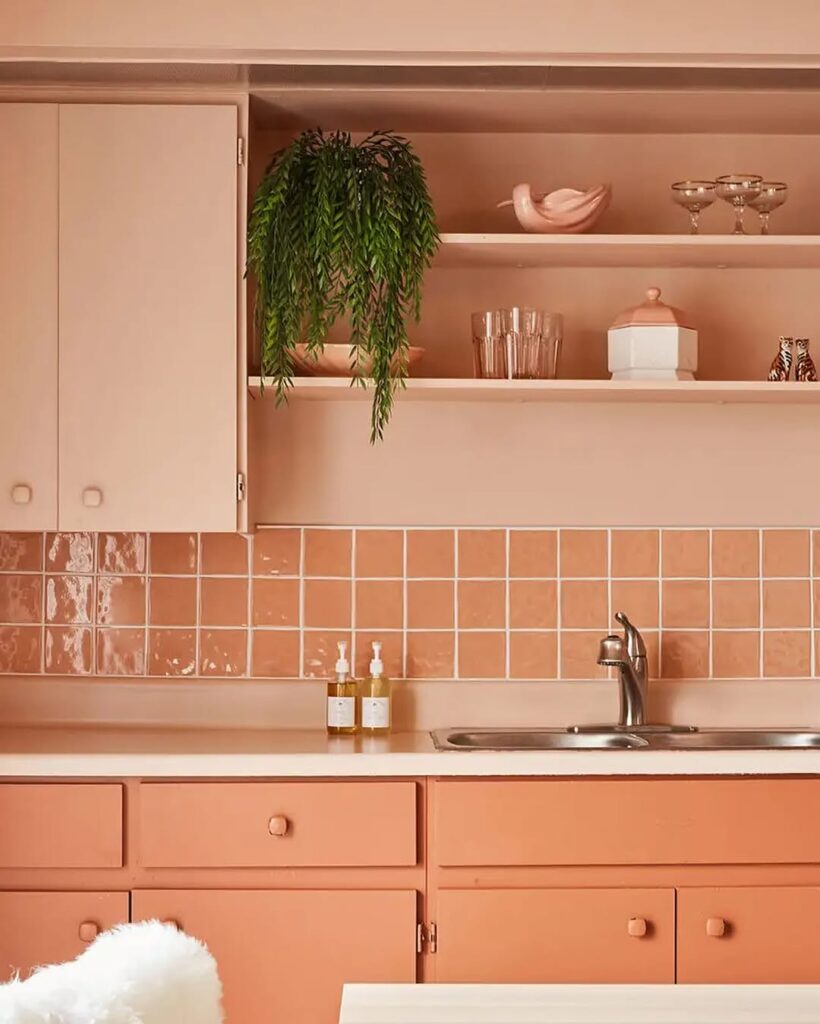 Peach and Terracotta Retro Kitchen