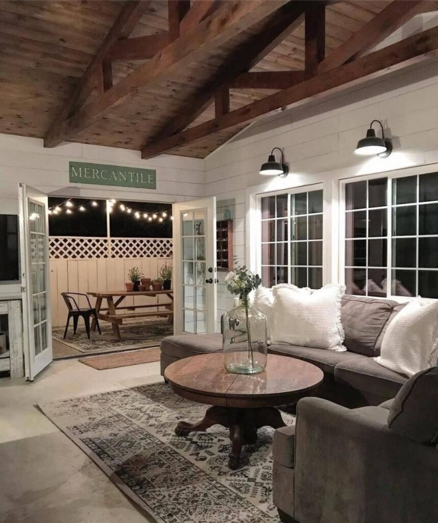 Rustic Beam Living Room