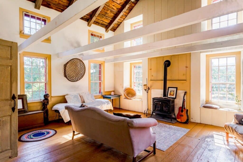 Rustic Farmhouse Room with Exposed Beams