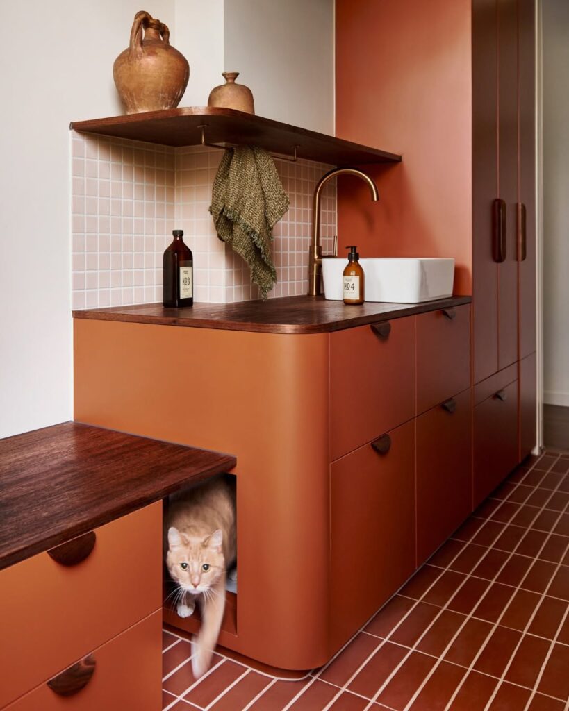 Terracotta Utility Nook with Pet Portal