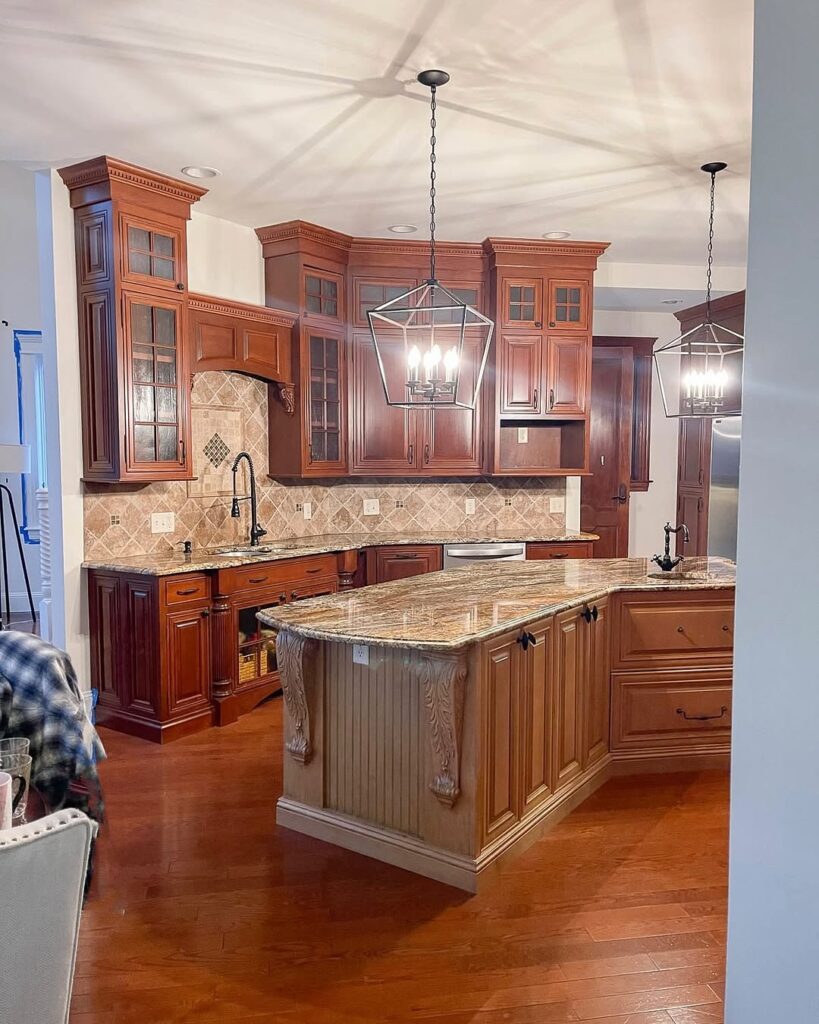 Traditional Kitchen with an Ornate Island