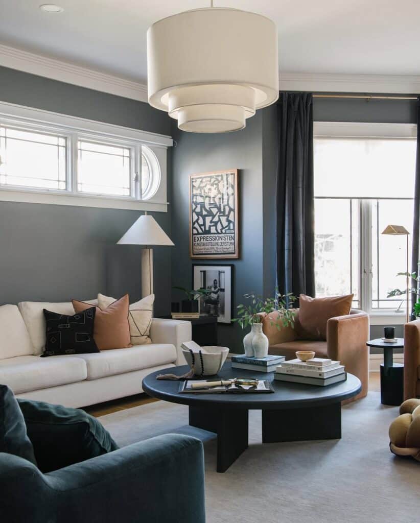 Warm Modern Cool Gray Slate Living Room