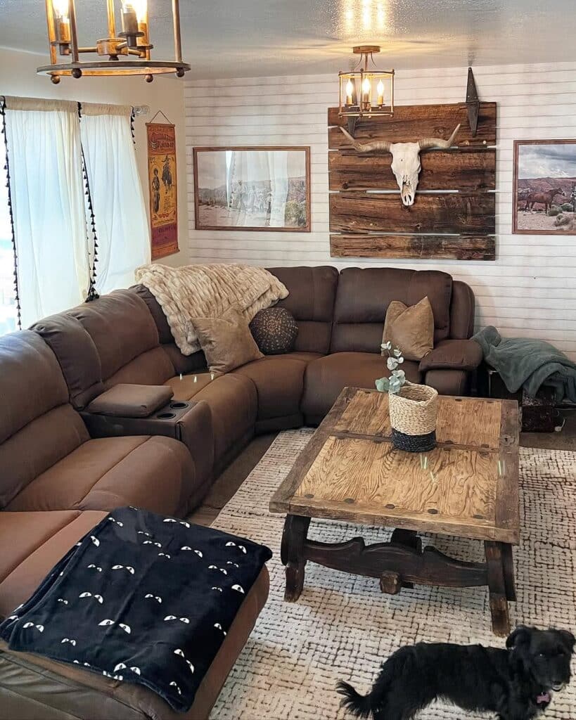 Brown Western Rustic Sectional