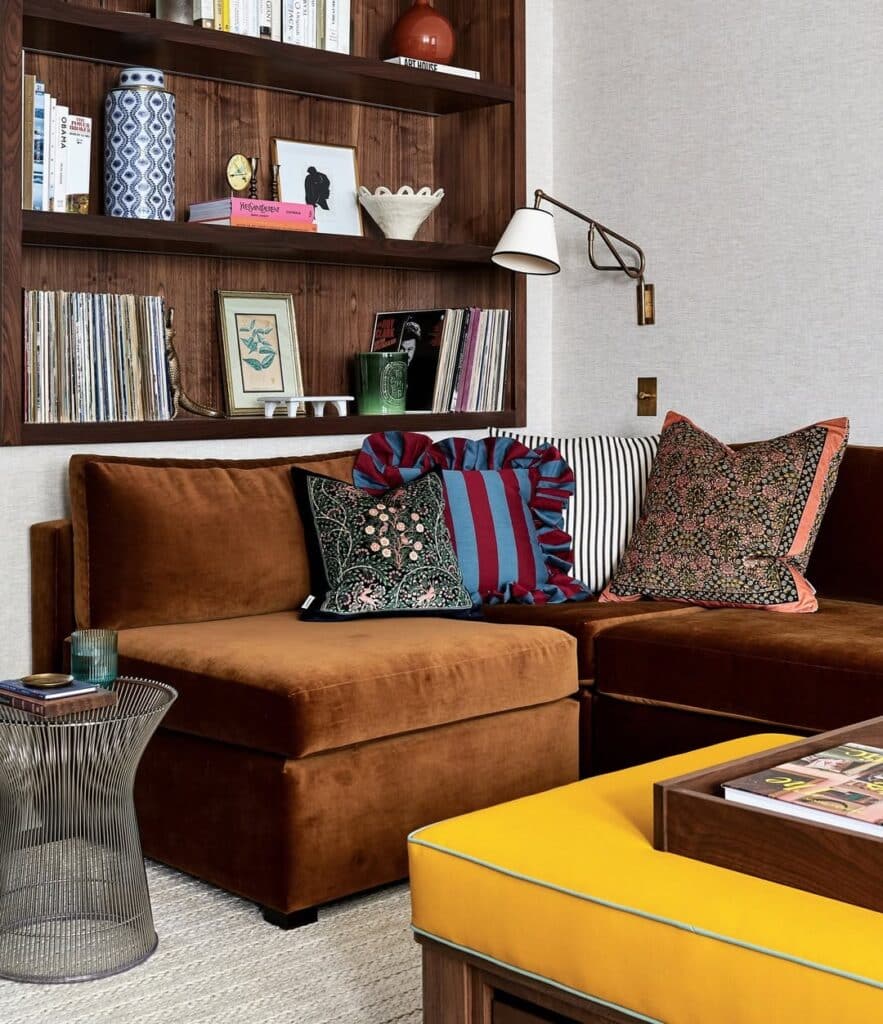 Chestnut Velvet Sectional