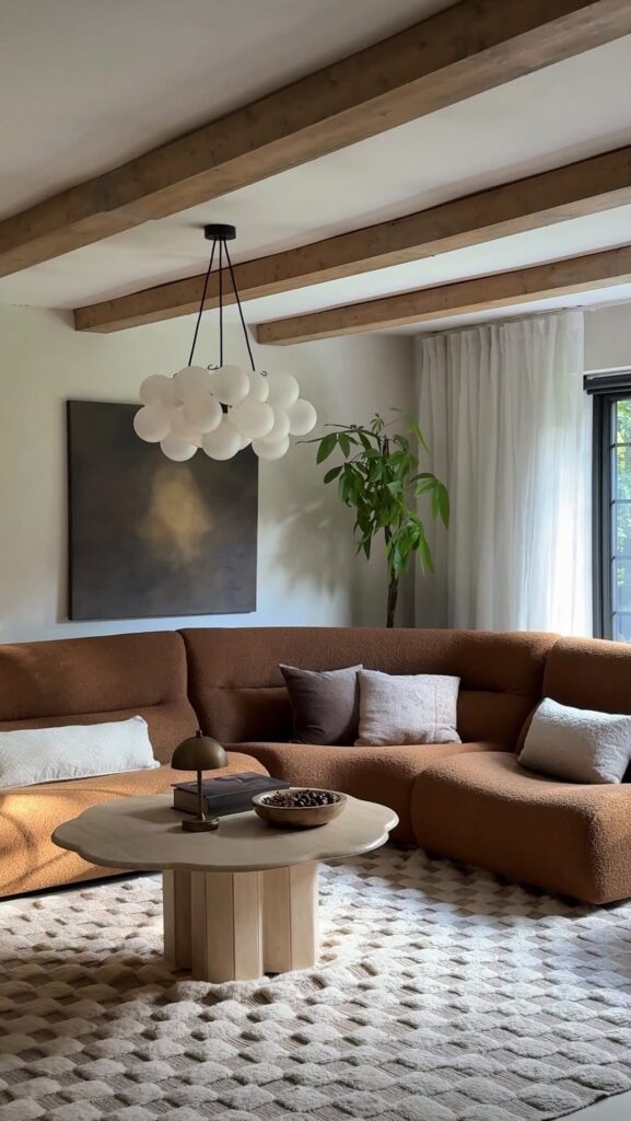 Cocoa Textured Sectional for Cozy Minimalism
