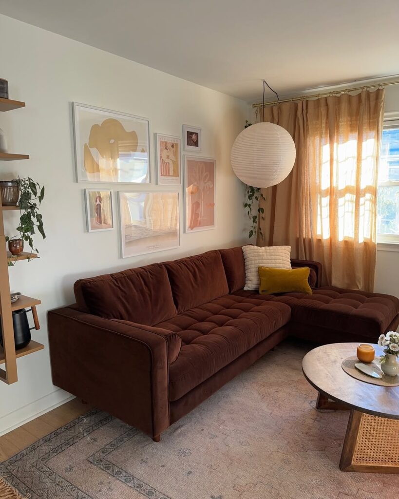 Mocha Velvet Nook Sectional