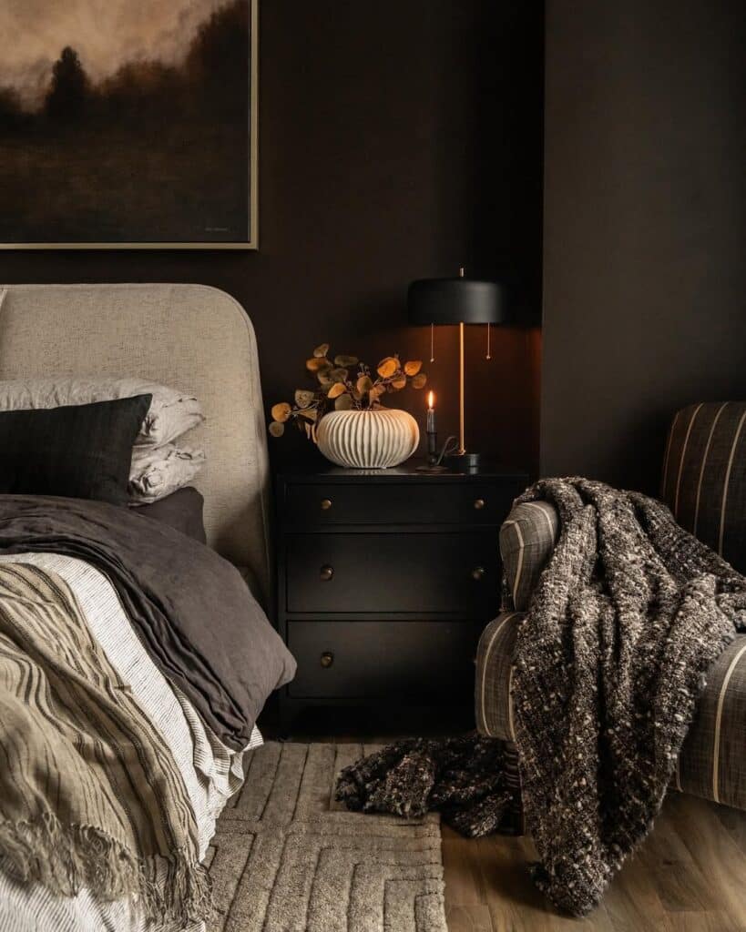 Smoky Romance in a Walnut Bedroom