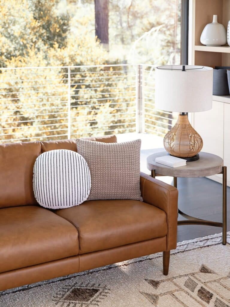 Sunlit Corner with a Leather Sofa