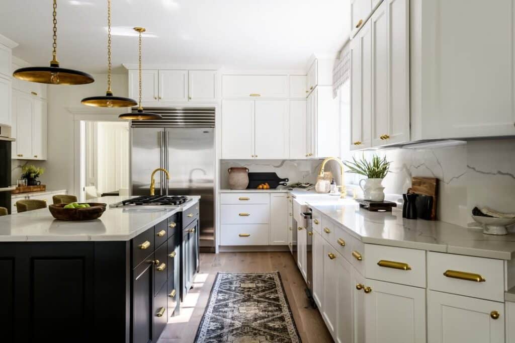 Black Cabinets and Gold Hardware