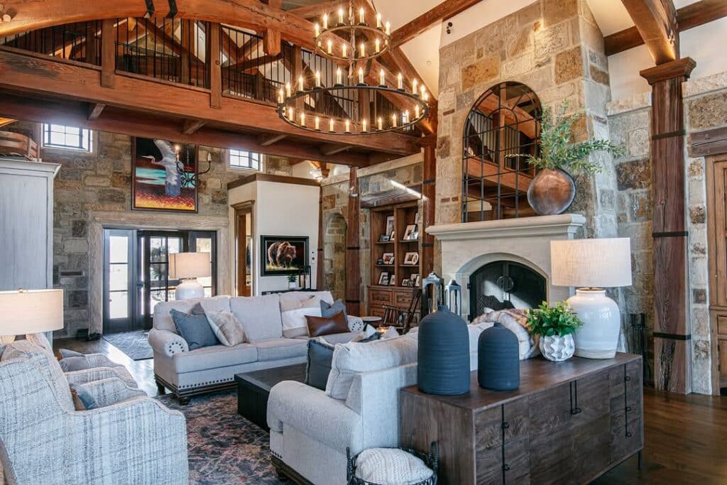 Timber Lodge Stone Walls