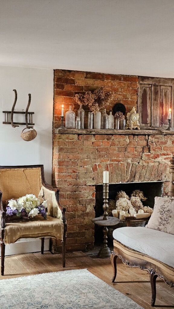 Vintage Brick Rustic Living Room