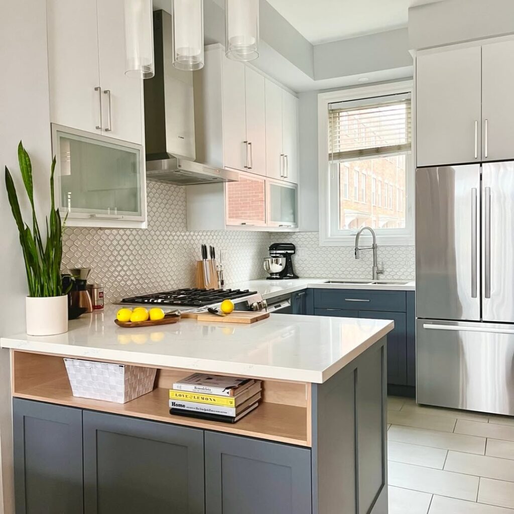 White and Smoky Gray Cabinets