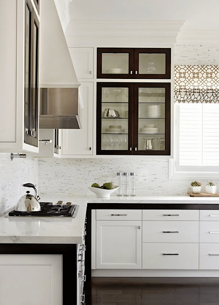 White Cabinets Black Trim