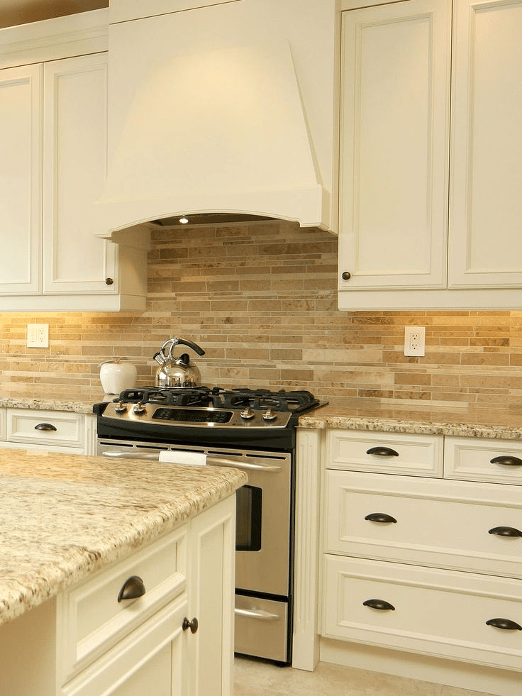 Backlit Beige Cabinetry