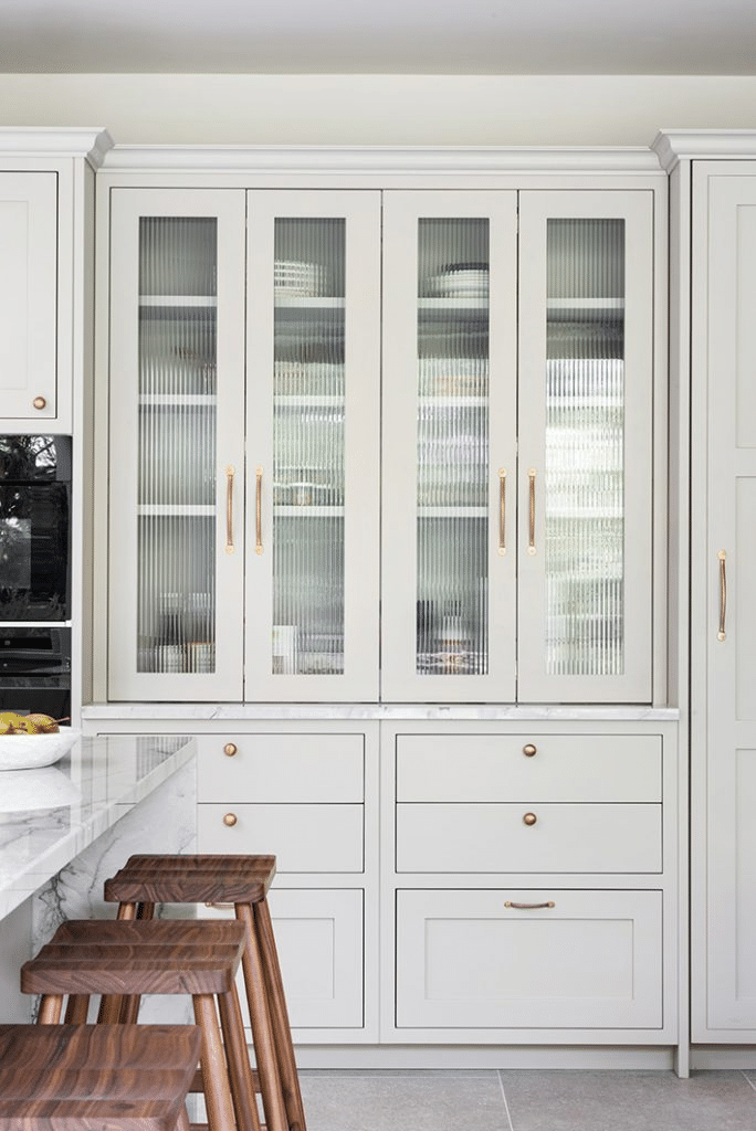 Fluted Glass Beige Cabinetry