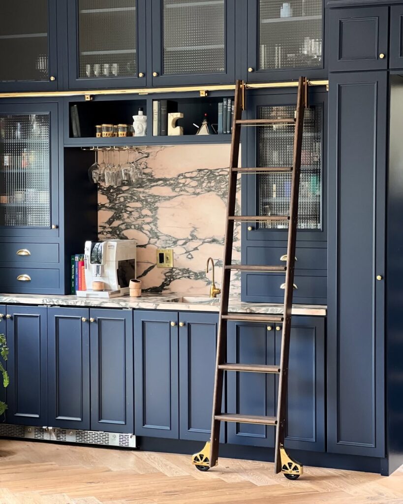 Full-Height Navy Cabinets