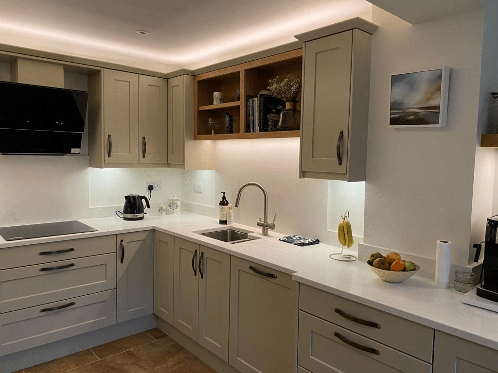 Integrated Light Beige Cabinetry