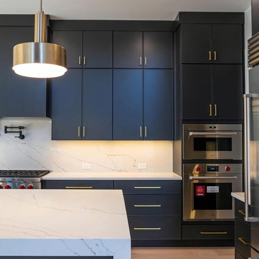 Matte Navy Cabinet Finish