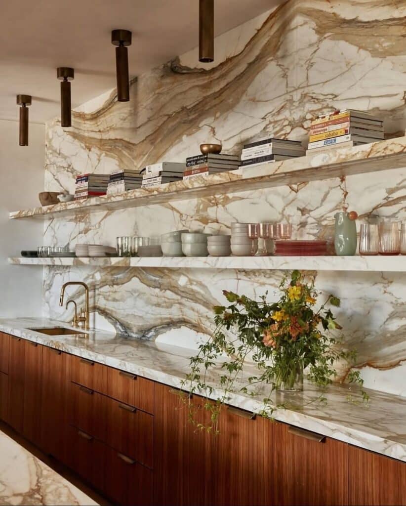 Natural Stone Open Shelves