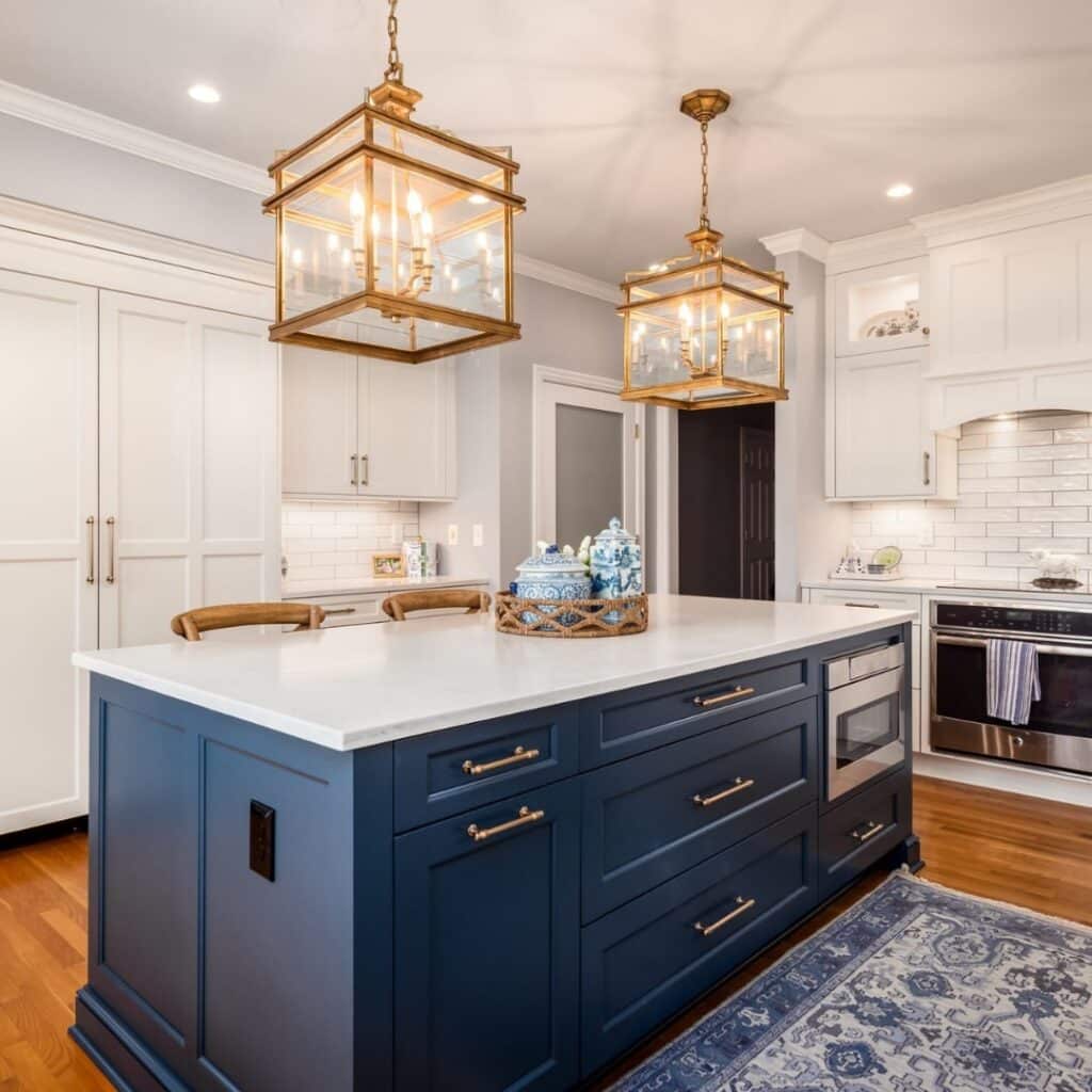 Navy Blue Kitchen Island