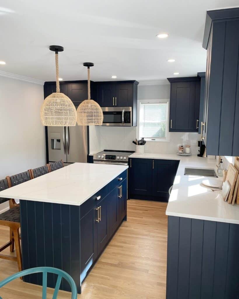 Navy Blue Shaker Cabinets