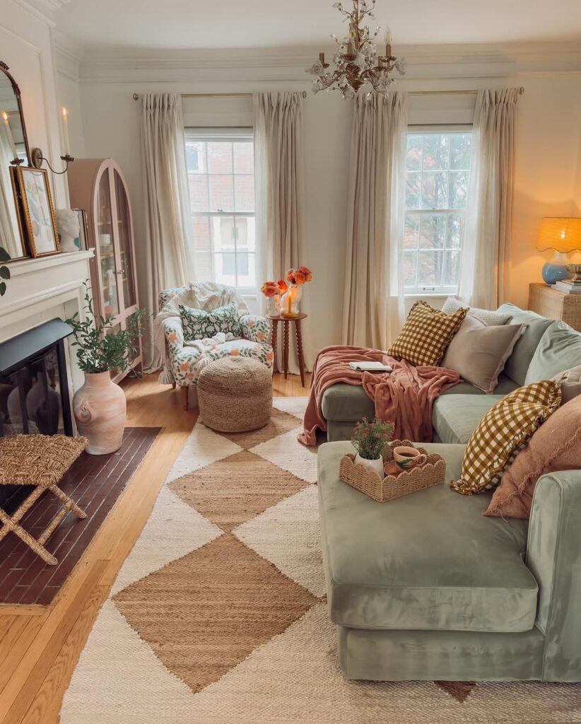 Pastel Green Sofa Living Room