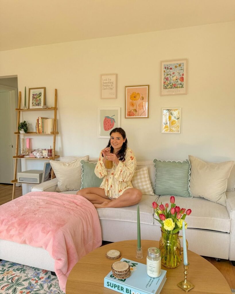 Pastel Living Room with Florals and Soft Colors