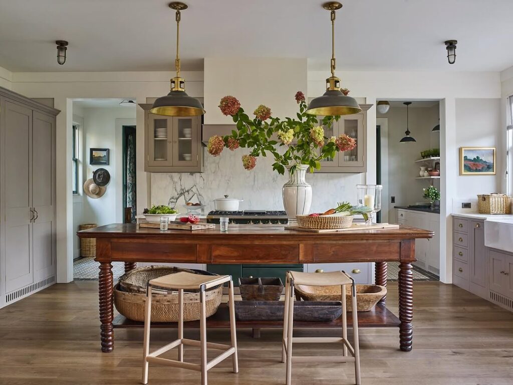 Antique Wood Kitchen Island
