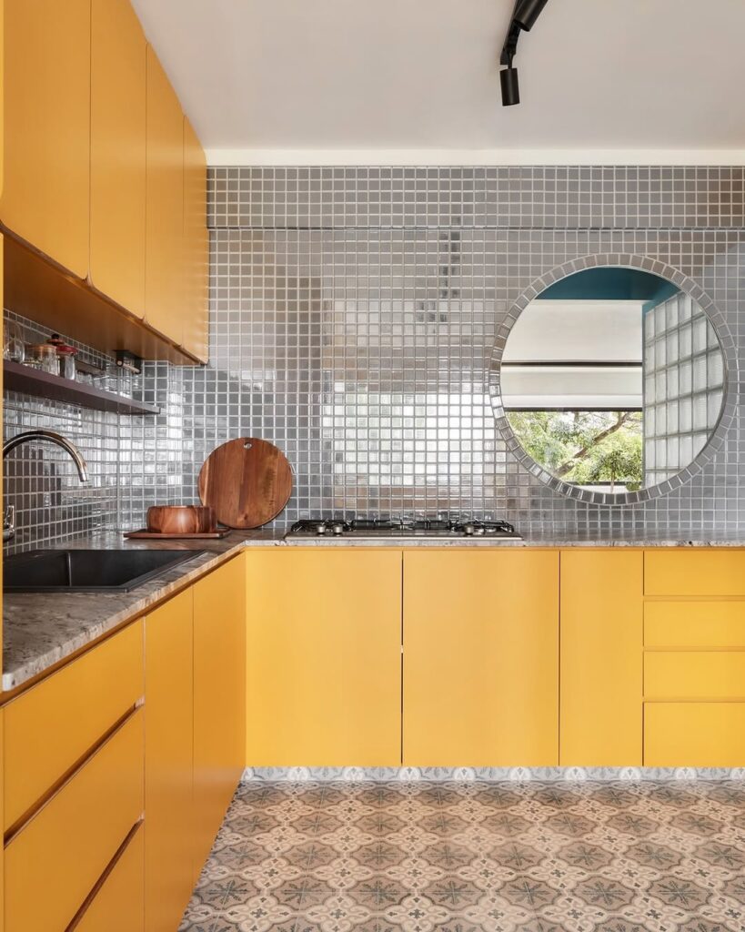 Bold Mustard Cabinetry