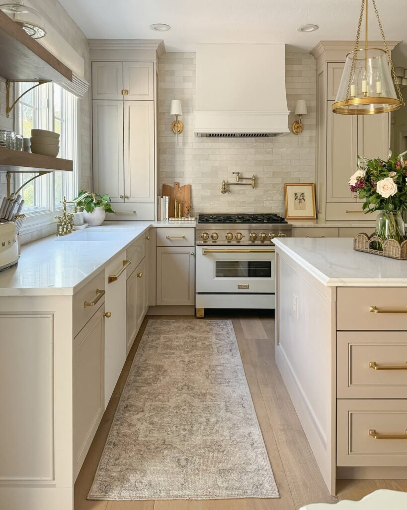 Cabinets with a Creamy Off-White Color