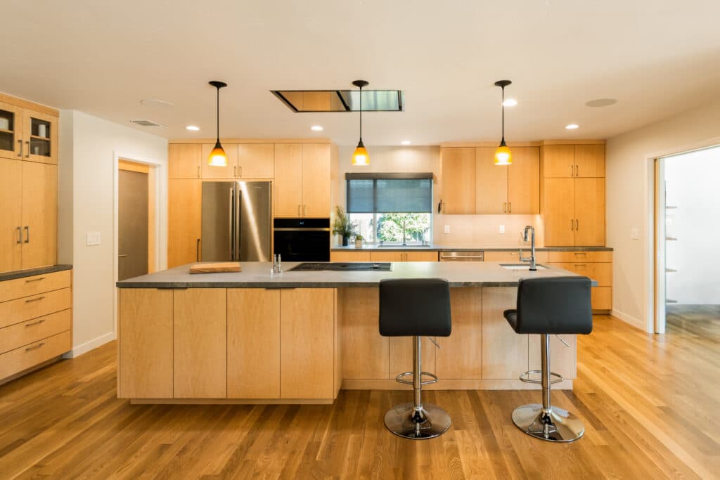 Concrete Countertops with Maple Cabinets
