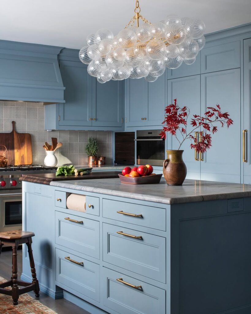 Dusty Blue Cabinets