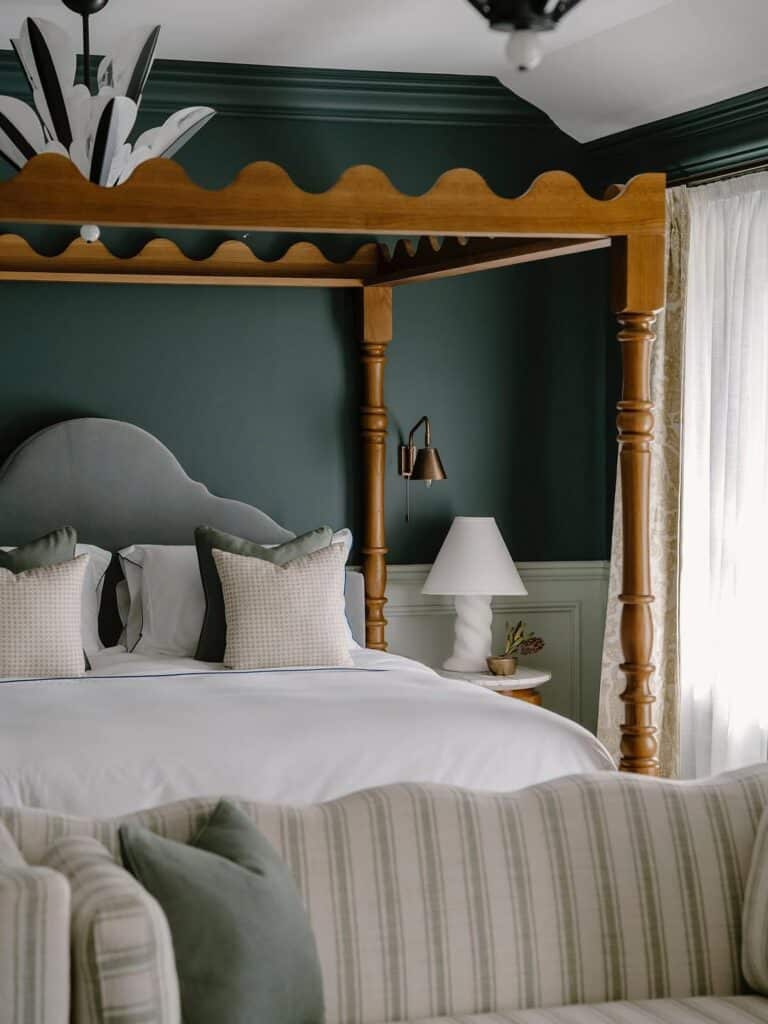 Green Four-Poster Bed