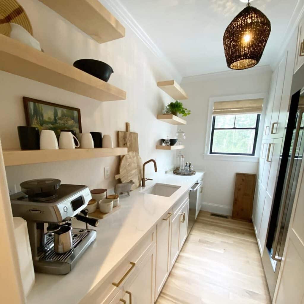 Integrated Maple Shelving