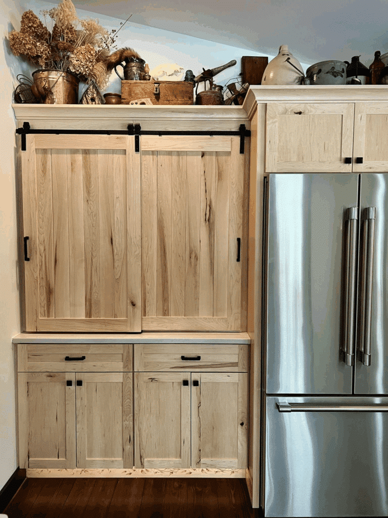 Sliding Maple Cabinetry