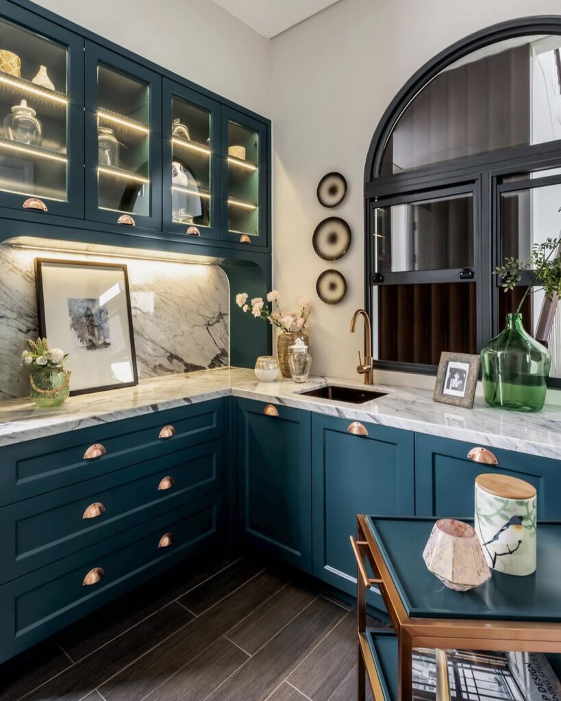 Teal Cabinetry Deep Accents