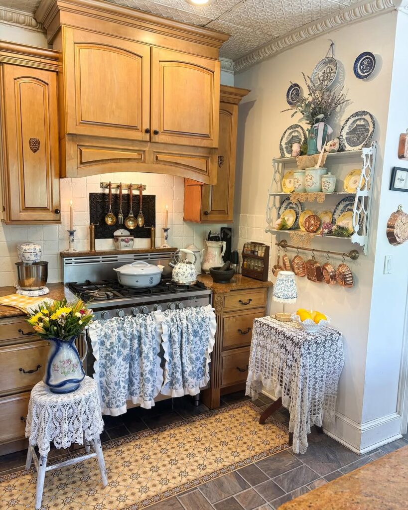 Weathered Blue Accents and Copper Finishes