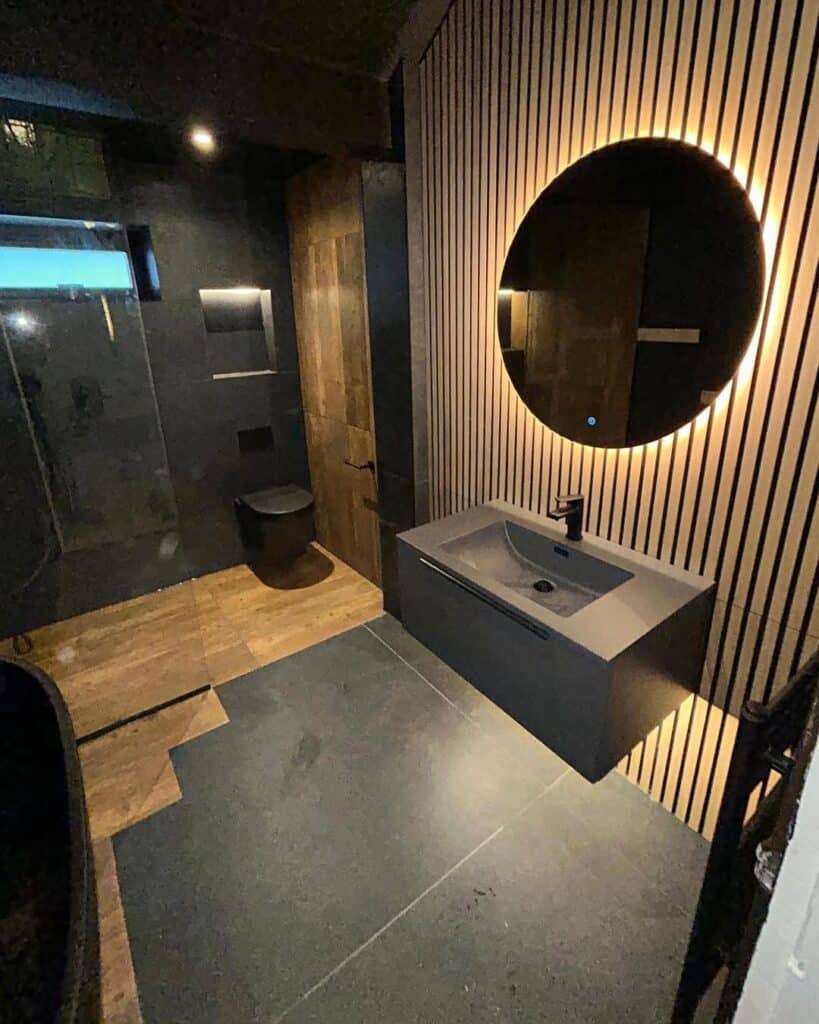Backlit Moody Spa Slat Wall