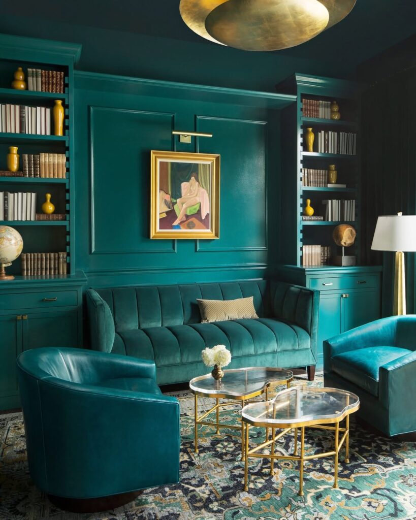 Emerald and Teal Velvet Furnishings