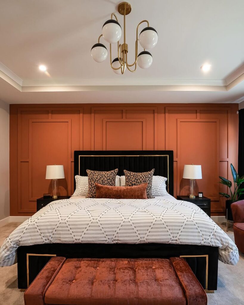 Luxe Burnt Orange Bedroom