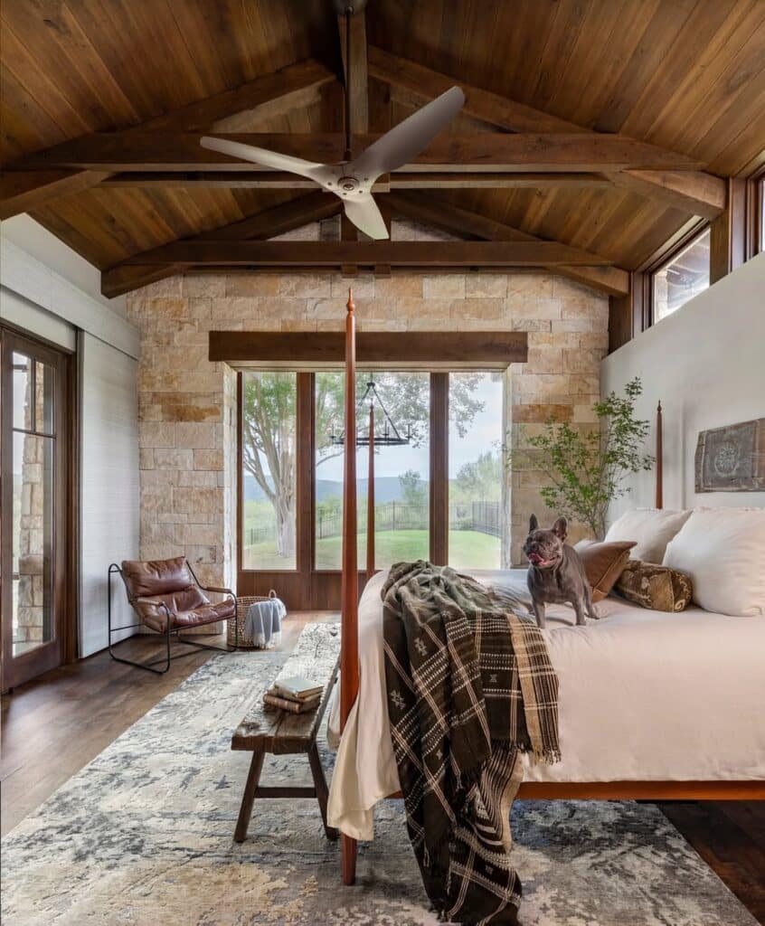 Stone and Timber Bedroom