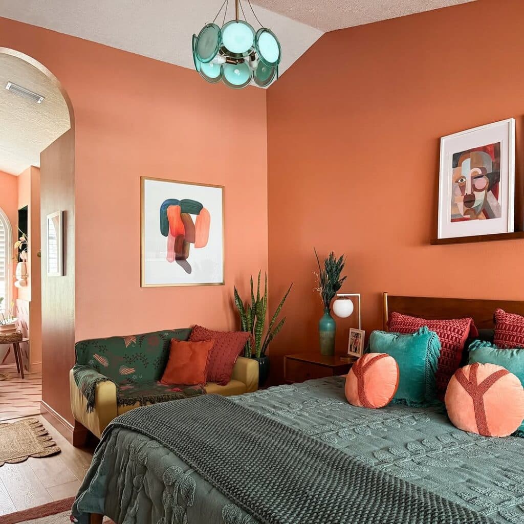 Terracotta Eclectic Bedroom
