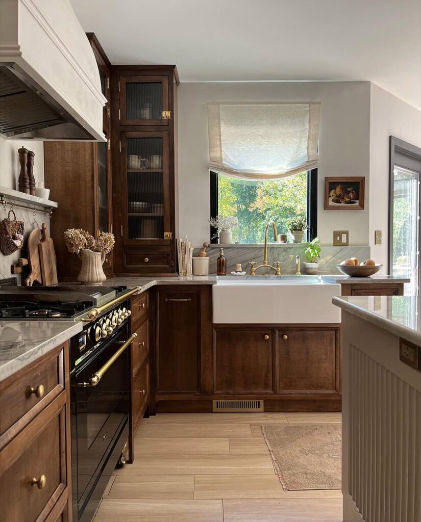 European Cottage Walnut Shaker Kitchen