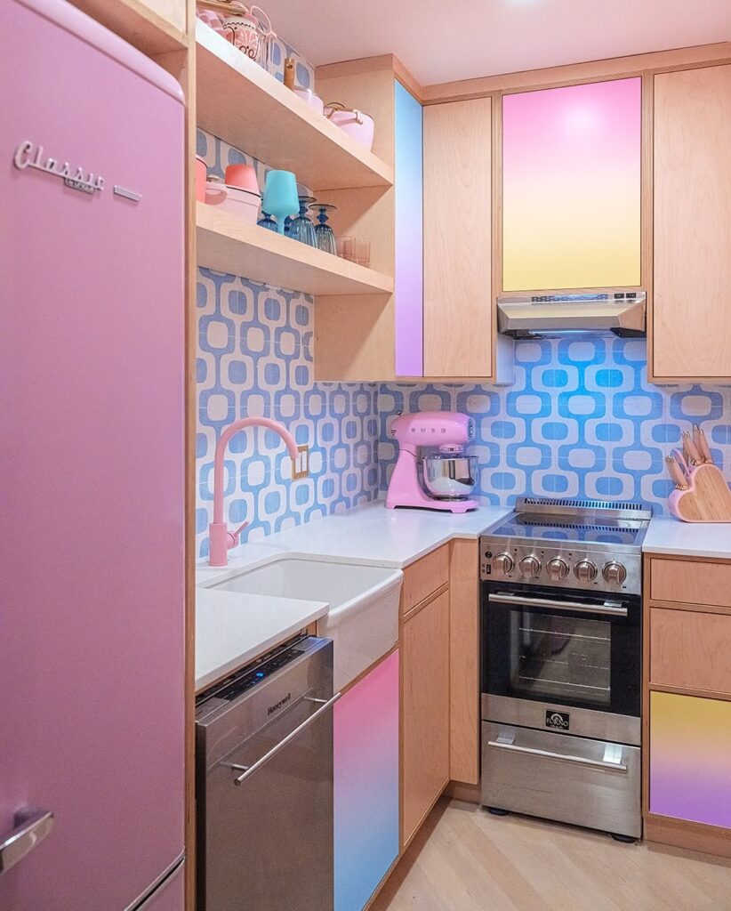 Gradient Pink Cabinetry