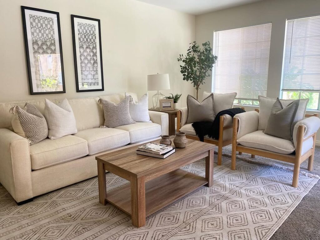 Organic Modern Neutral Living Room